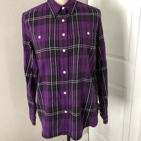 LRL RALPH LAUREN PLAID LADY BLOUSE
